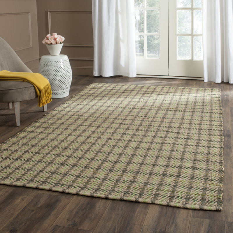 Laurel Foundry Modern Farmhouse Montfort Houndstooth Handmade Flatweave Green Natural Area Rug Wayfair