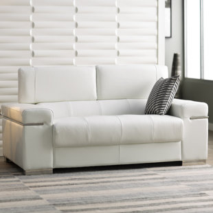 White Leather Loveseats You Ll Love Wayfair Quickview