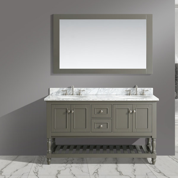 Mccombs 60 Double Bathroom Vanity Set with Mirror by Charlton Home