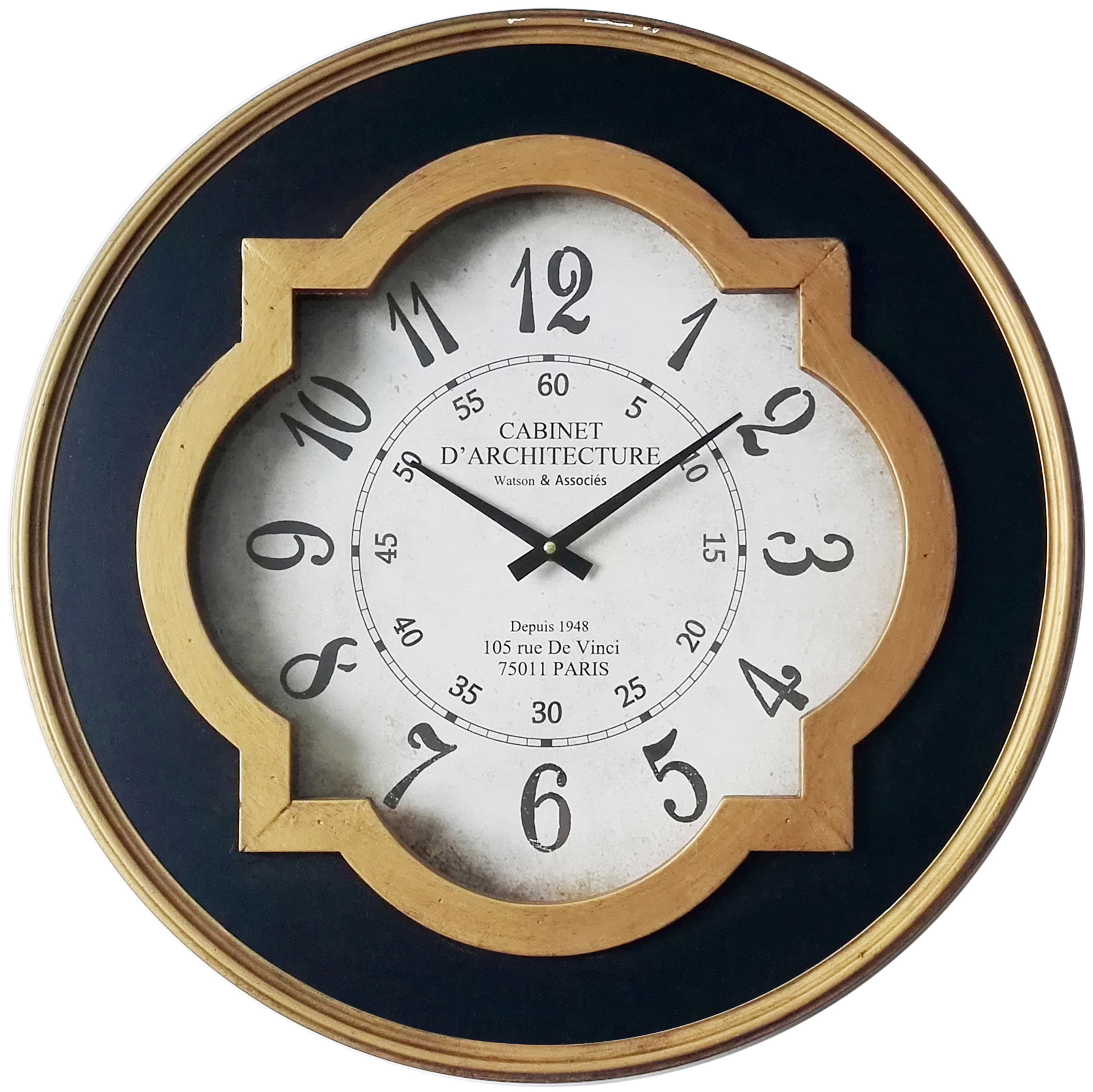Astoria Grand Round Metal Oversized Wall Clock & Reviews