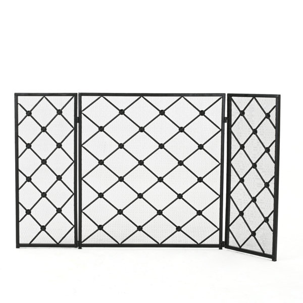 Prater 3 Panel Iron Fireplace Screen by Winston Porter