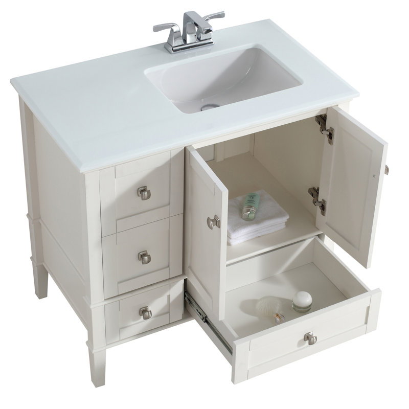 Charlton Home Burholme Right Offset 37 Single Bathroom Vanity Set