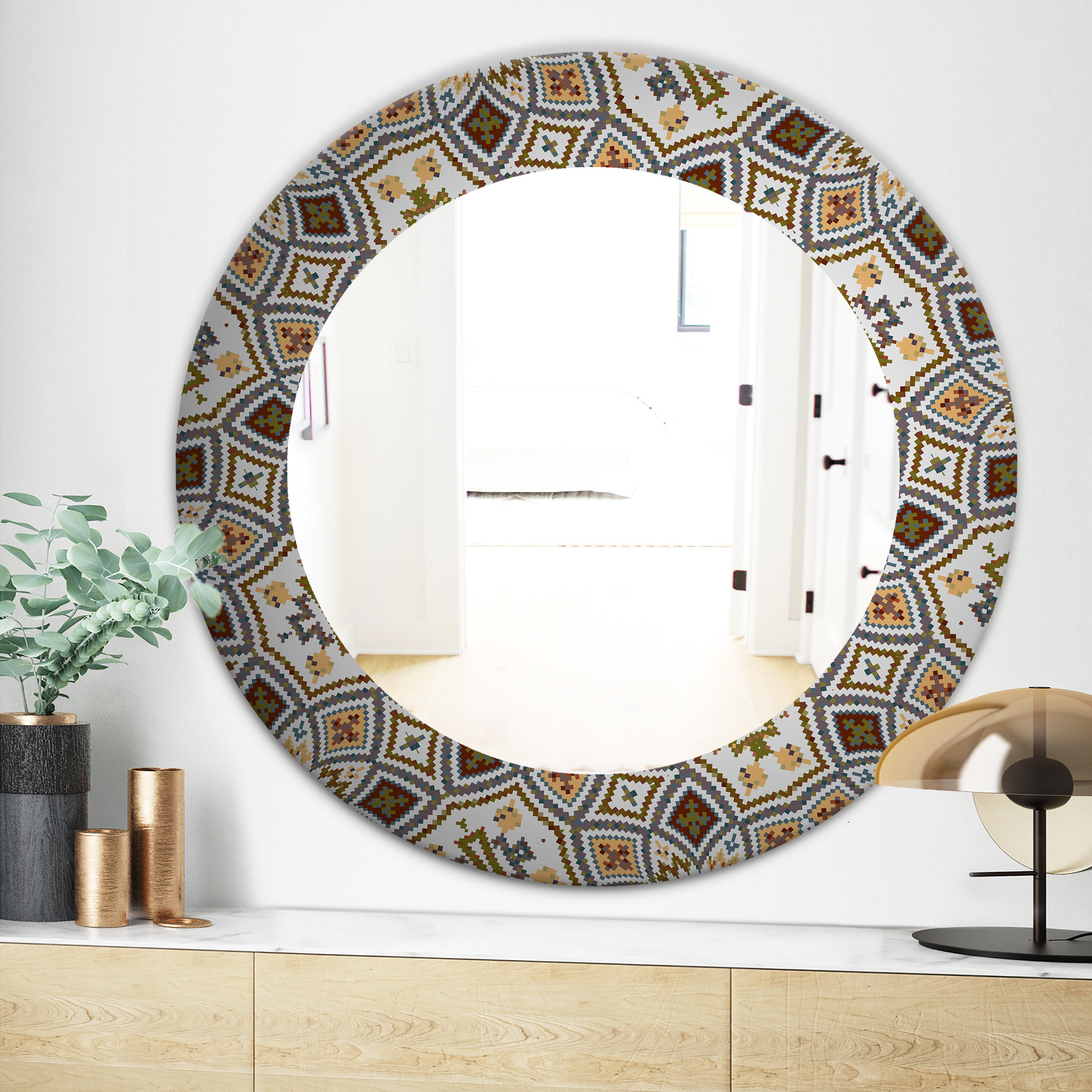 East Urban Home Arabic Mosaic Bathroom Vanity Mirror Wayfair Arabic Mosaic Bathroom Vanity Mirror