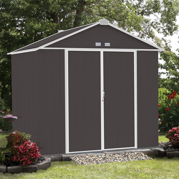 Arrow EZEE 7 ft. 10 in. W x 7 ft. 2 in. D Metal Storage ...