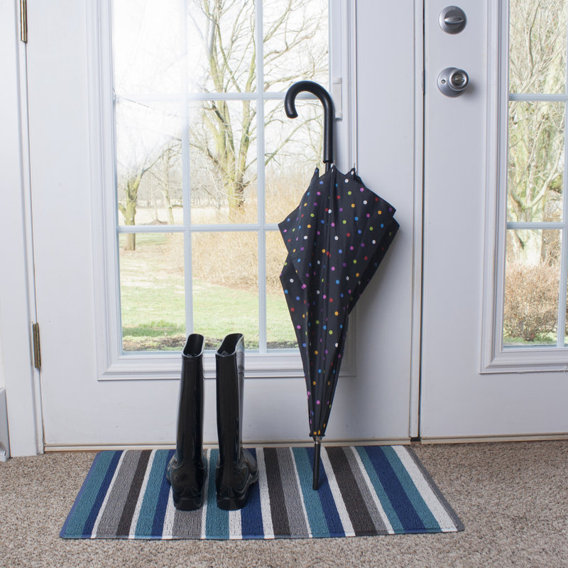 Ritz Striped Tufted 29 In X 18 In Non Slip Outdoor Door Mat