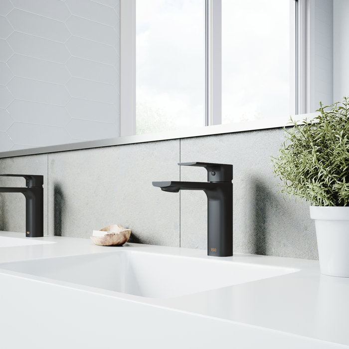 Modern Waterfall Widespread 2 Handles 3-Hole Right-Angled Black Bathroom Faucet