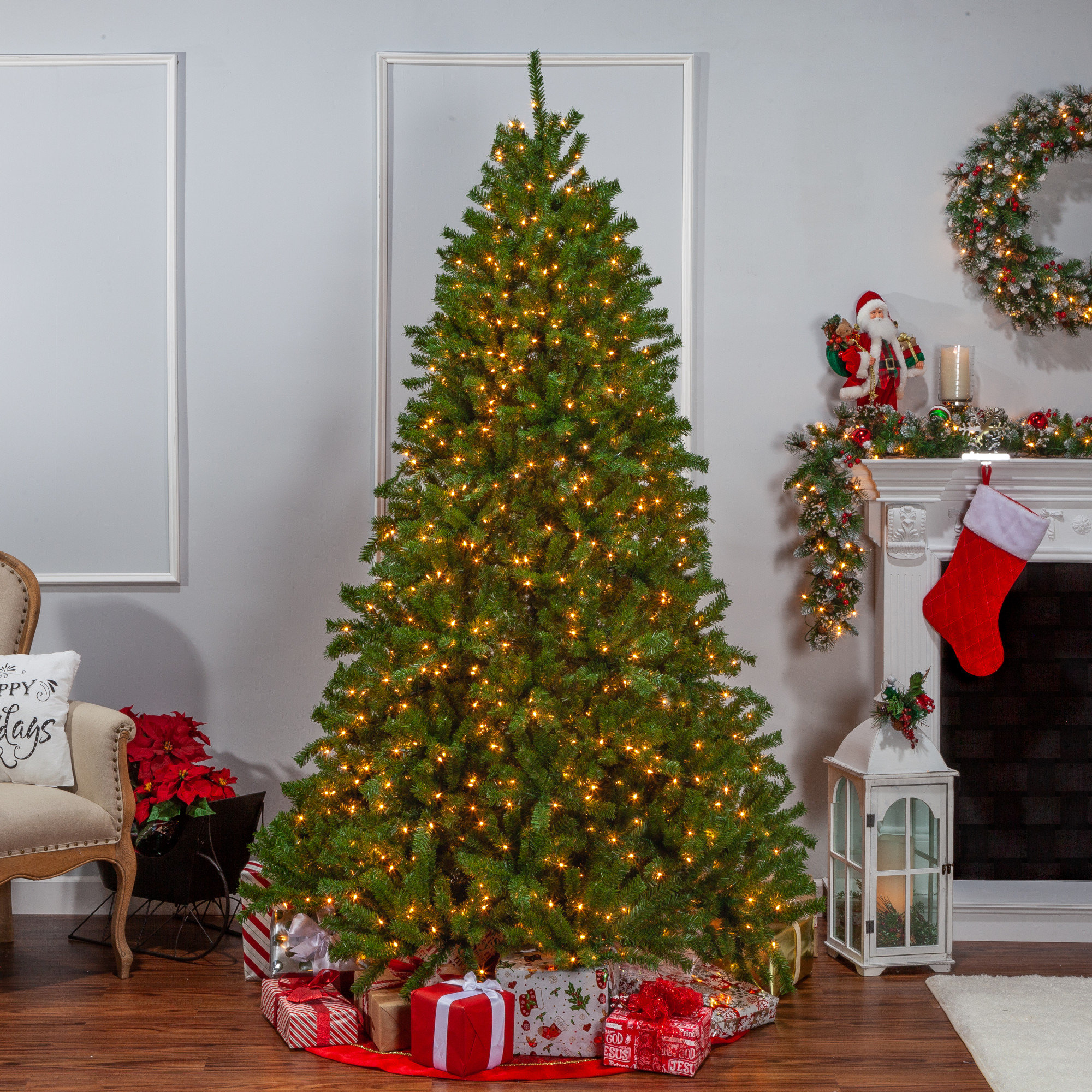 The Holiday Aisle Crystal Pine Glow Power Pole Green Artificial