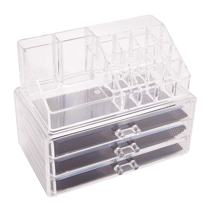 Rebrilliant Azriel 3 Layer Drawers Plastic Makeup Organizer Wayfair