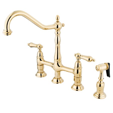 Heritage Bridge Faucet with Side Spray by Kingston Brass