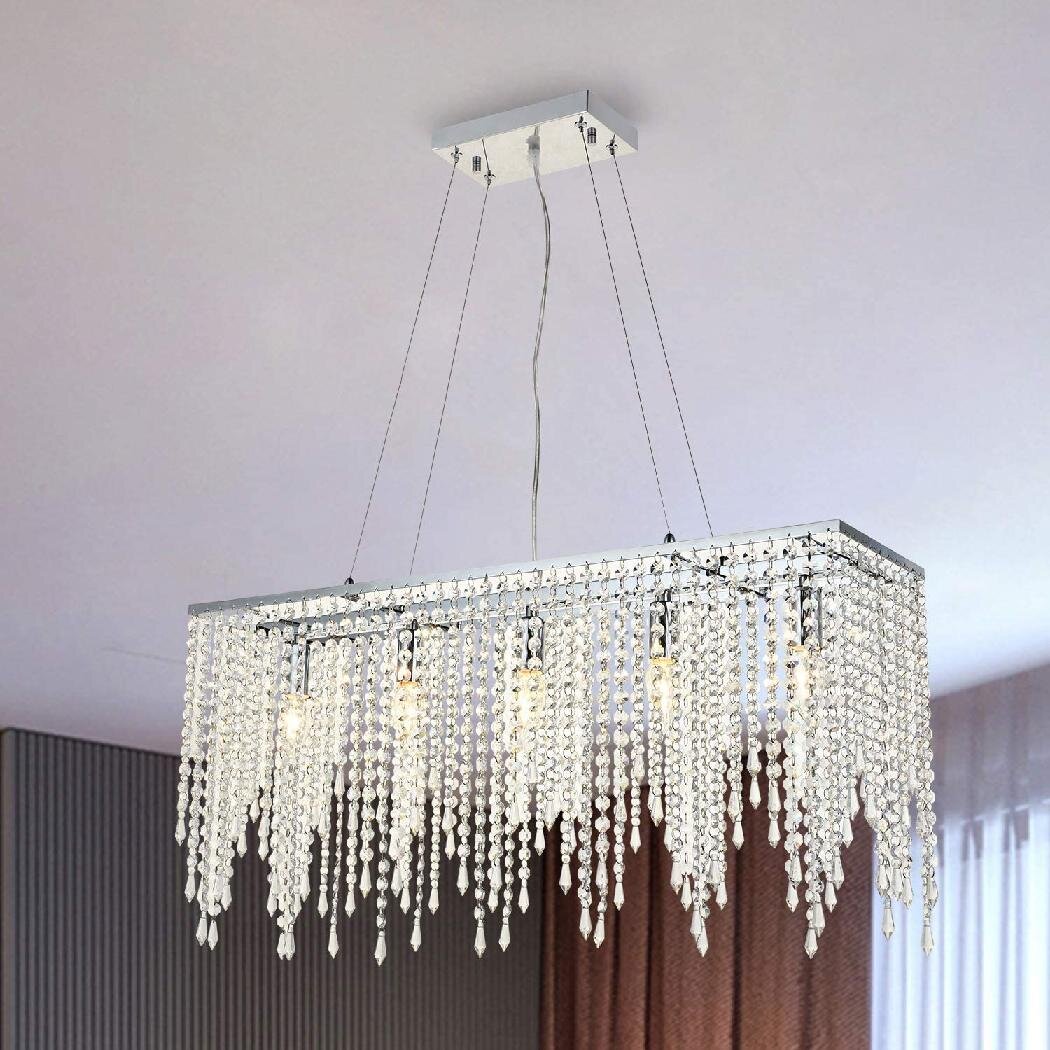 12W LED Ceiling Lights Luxury Clear Crystal Chandelier Pendant Dimmable Square