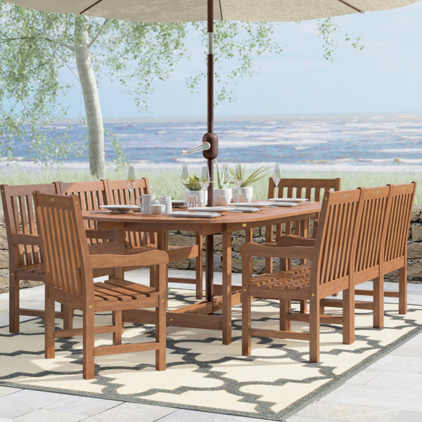 Modern Eades 9 Piece Dining Set By Beachcrest Home Spacial Price