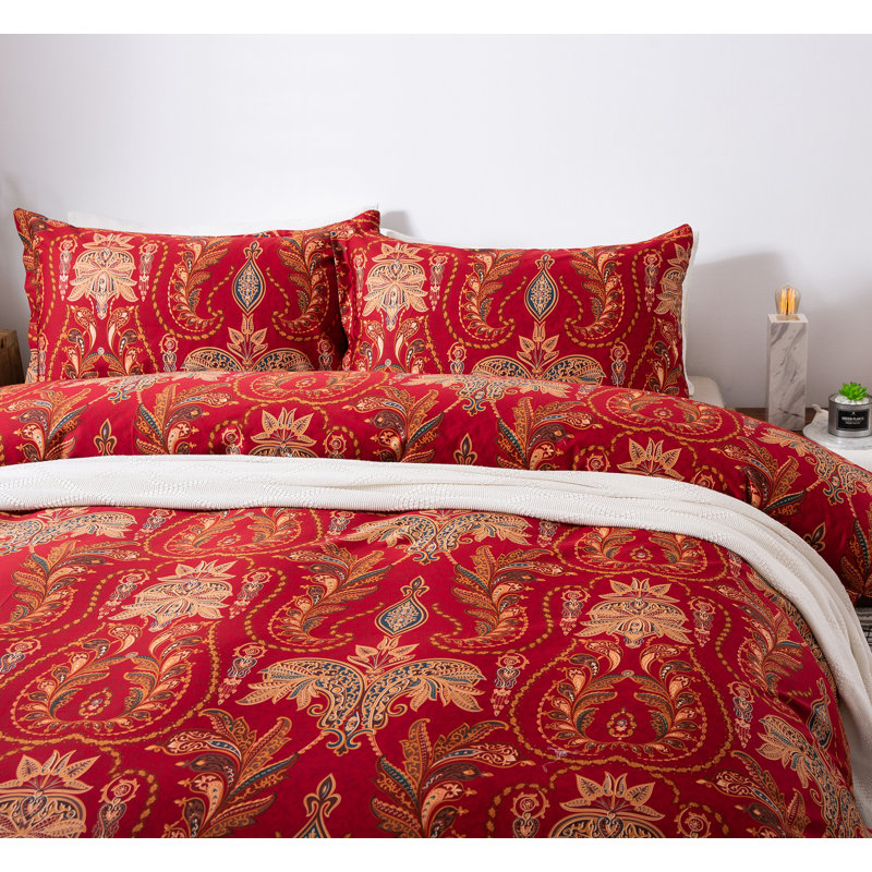 World Menagerie Risher Damask Medallion Duvet Cover Set Reviews Risher Damask Medallion Duvet Cover Set