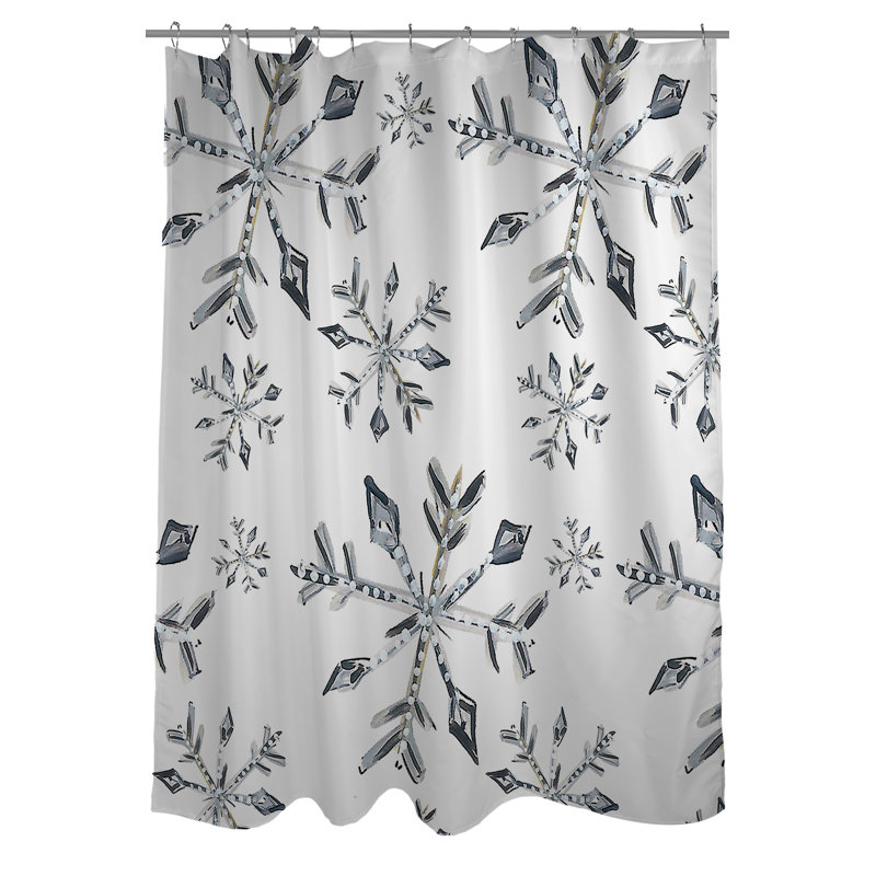 One Bella Casa Snowflake Single Shower Curtain Wayfair