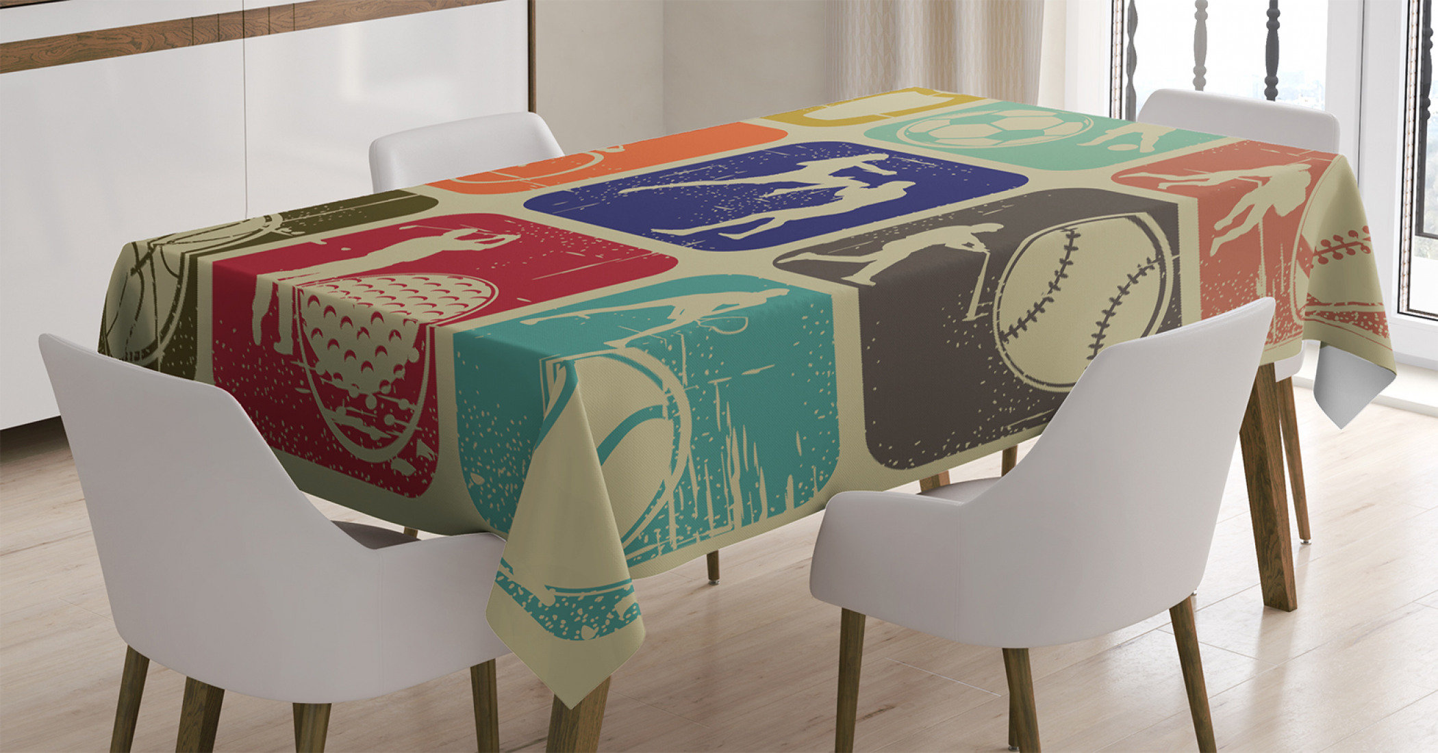 East Urban Home Ambesonne Sports Tablecloth Assorted Sports