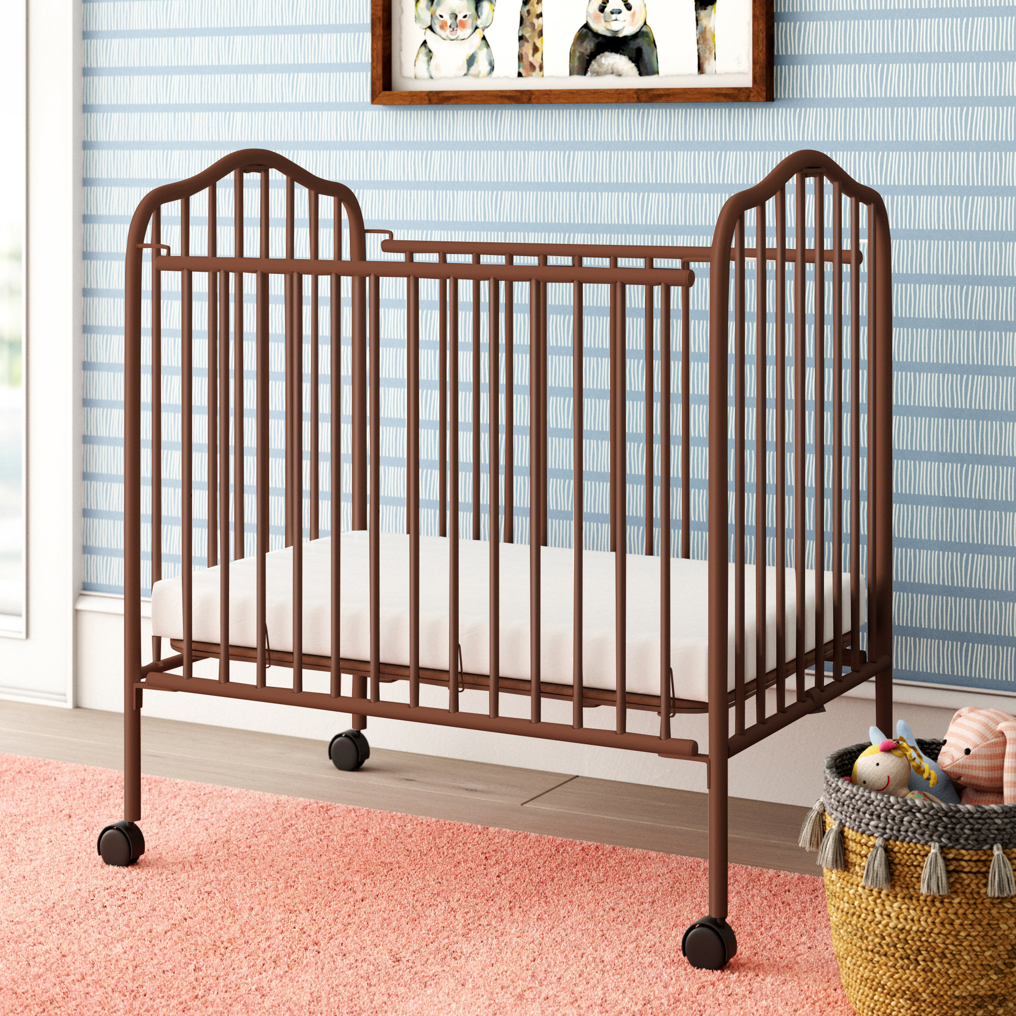 holiday folding metal portable crib