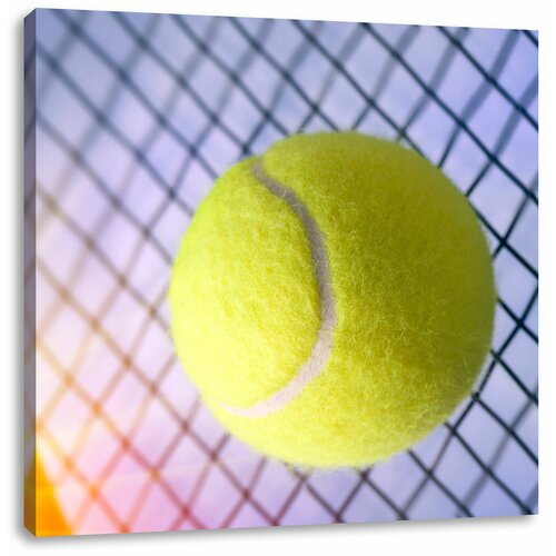 Tennis Racket with Tennis Ball Photographic Print on Canvas East Urban Home 