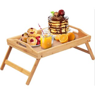 Cushion Padded Lap Tray Serving Wooden Dinner Food Laptop with Handles,40cm