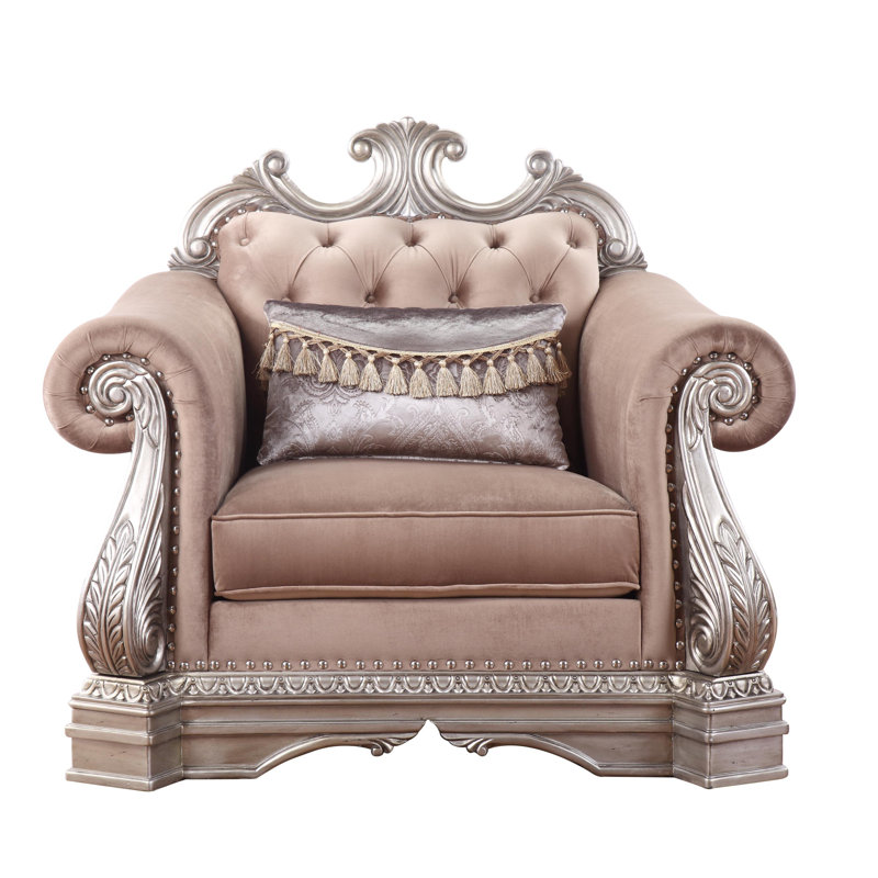Astoria Grand Hollaway 48 Wide Tufted Velvet Chair And A Half Wayfair