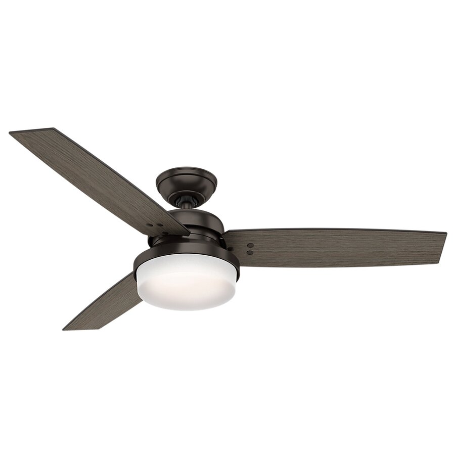 52" Sentinel 3 - Blade Standard Ceiling Fan with Remote Control and Light Kit Included