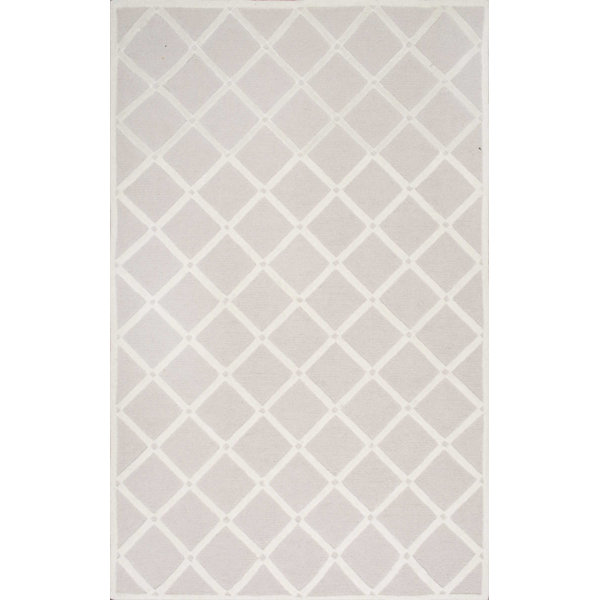 Jon Hand-Hooked Light Gray Area Rug by Viv + Rae