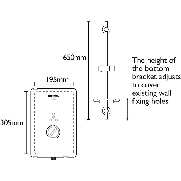 Bristan Bliss Electric Shower with Slider Rail & Reviews | Wayfair.co.uk