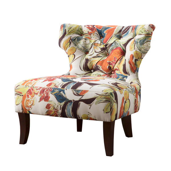 Glen Hourglass Tufted Wing back Chair by Latitude