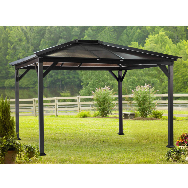 Sunjoy Borneo 10 Ft. W x 12 Ft. D Steel Patio Gazebo | Wayfair