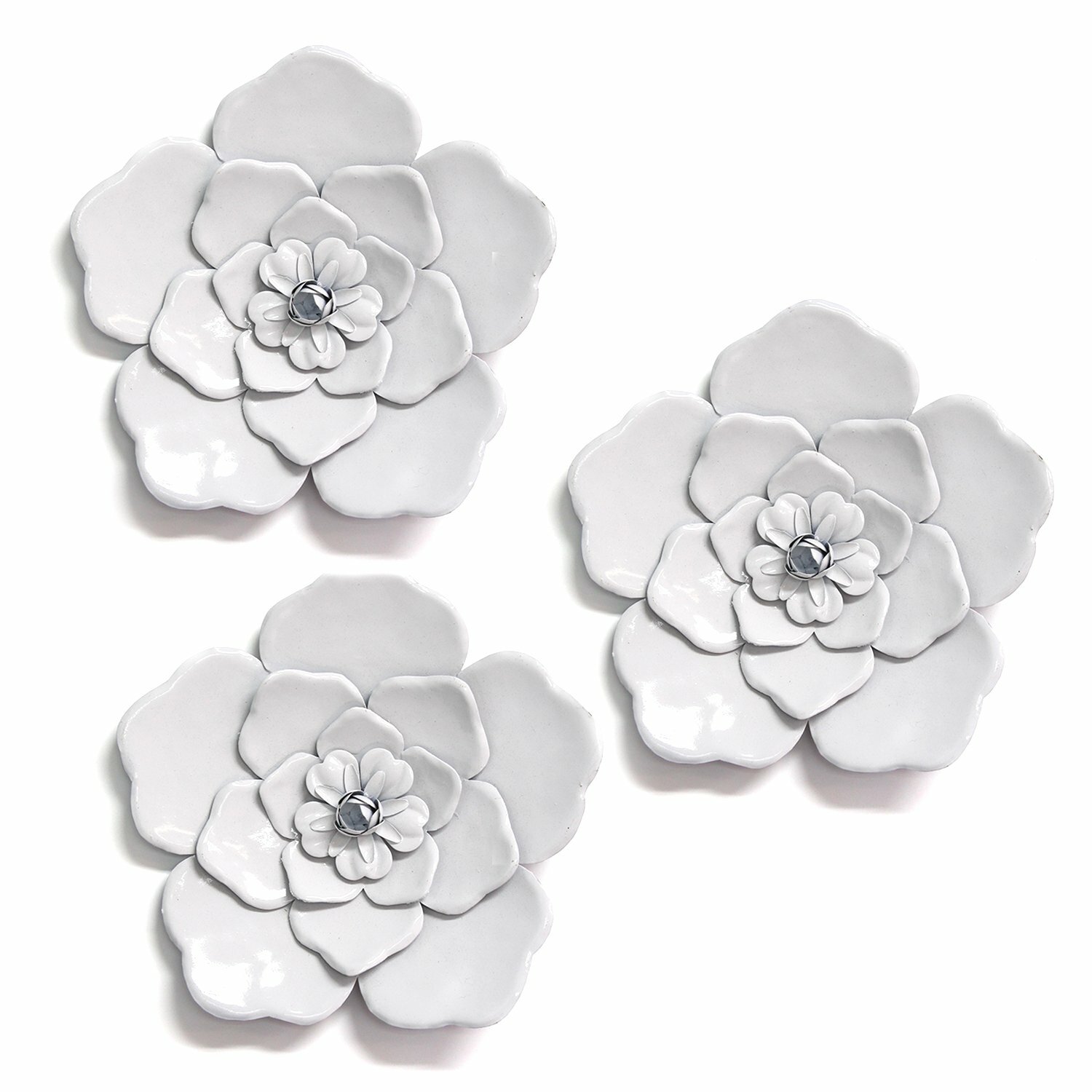 World Menagerie 3 Piece Metal Flower Wall Decor Set Reviews Wayfair