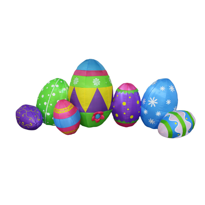 The Holiday Aisle 8 Foot Long Inflatable Colorful Patterned Easter