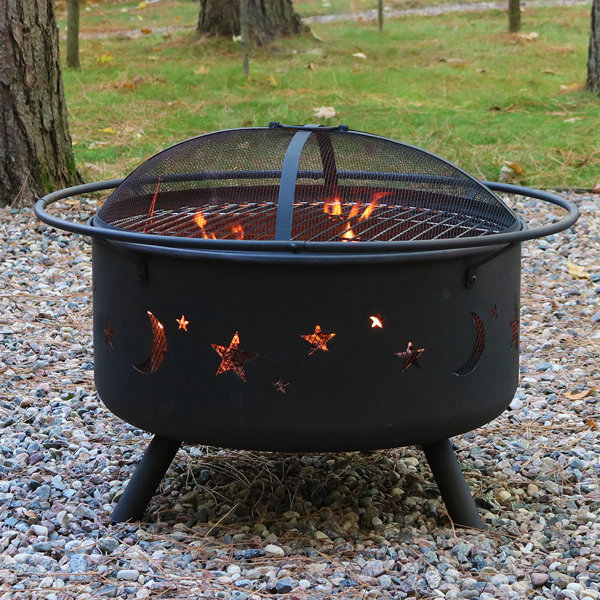 Steel Wood Fire Pit with Cooking Grill by Wildon Home ®