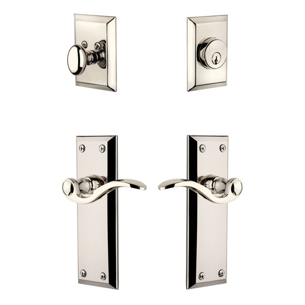 Fifth Avenue Single Cylinder Handleset with Bellagio Lever by Grandeur