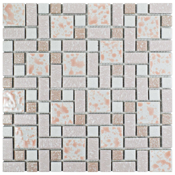 Academy Random Sized Porcelain Mosaic Tile in Pink by EliteTile