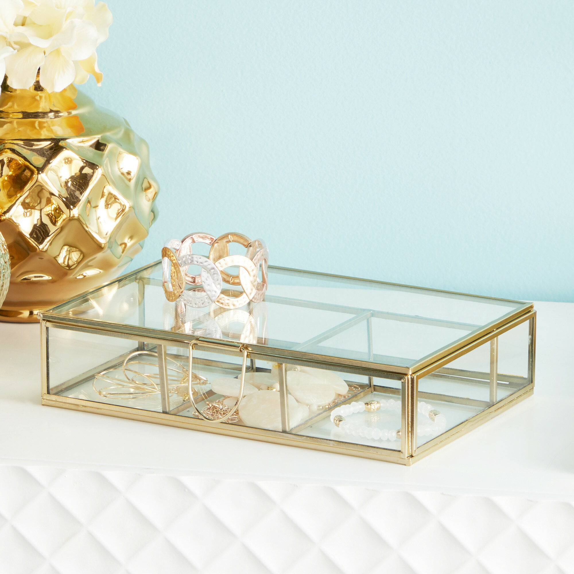 large glass jewelry box