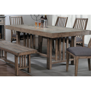 Oak Veneer Mission Table Wayfair Huang Solid Wood Dining Table