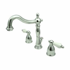 Heritage Widespread Double Handle Bathroom Faucet with Drain Assembly