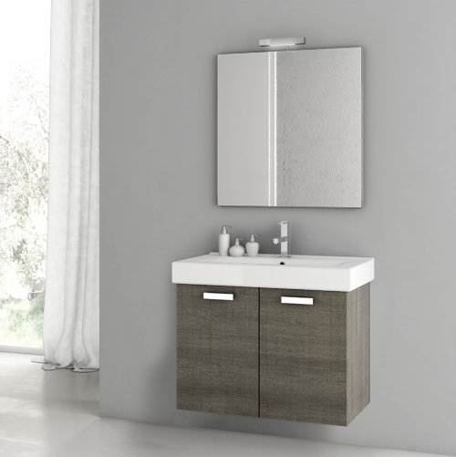 Cubical 30.1 Single Bathroom Vanity Set with Mirror by ACF Bathroom Vanities