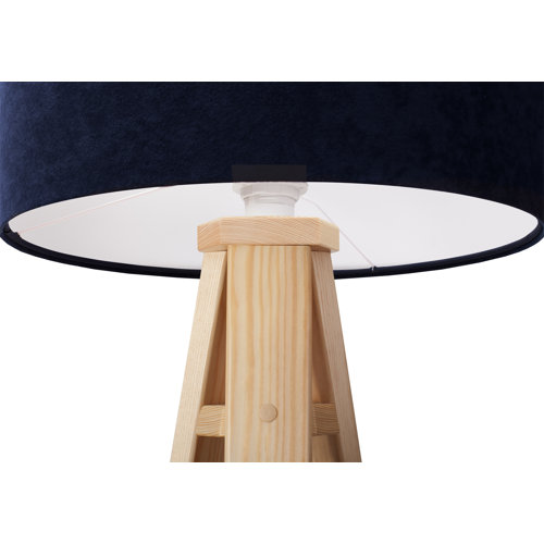 Sia 140cm Tripod Floor Lamp Mikado Living Base Finish: Natural, Shade Colour: White