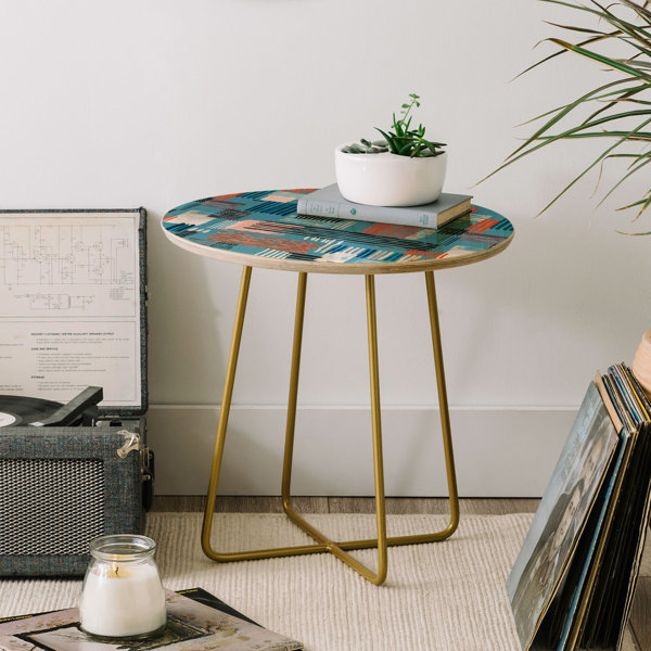 Ninola Design Geometric Stripy Stitches End Table By East Urban Home Find