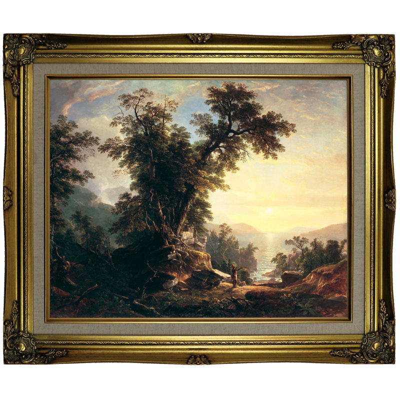 Astoria Grand The Indians Vespers Framed Oil Painting Print On Canvas In Gold Wayfair