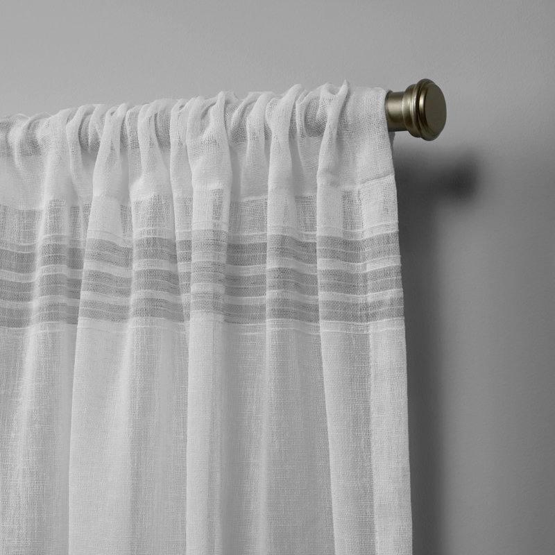 Nicole Miller New York Wexford Embellished Striped Sheer Rod