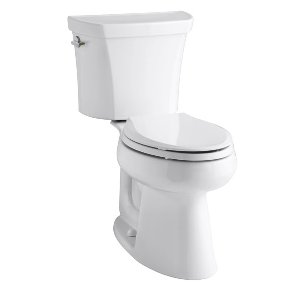 Highline Comfort Height Two-Piece Elongated Dual-Flush Toilet with Class Five Flush Technology and Left-Hand Trip Lever by Kohler