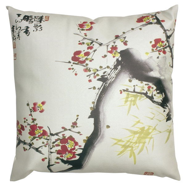 Oriental Furniture Cherry Blossom Throw Pillow Wayfair