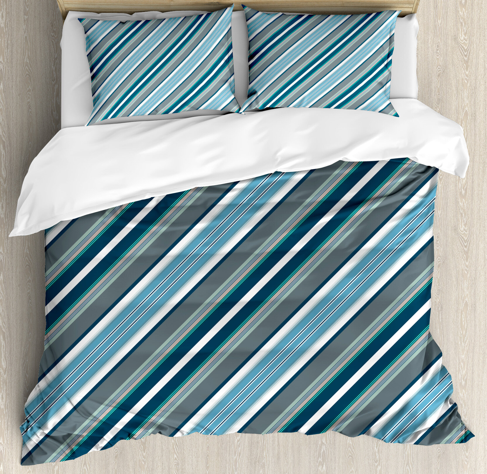 Ambesonne Striped Navy Retro Style Diagonal Stripes Pattern Modern