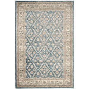 Sofia Power Loom Blue/Beige Area Rug