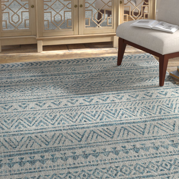 Alfred Aqua Indoor/Outdoor Area Rug by Langley Street