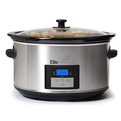 ELITE PLATINUM 8.5 Qt. Stainless Steel Digital Programmable Slow Cooker ELITE PLATINUM