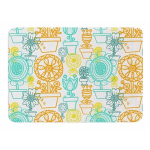 Potted Florals by Jane Smith Memory Foam Bath Mat