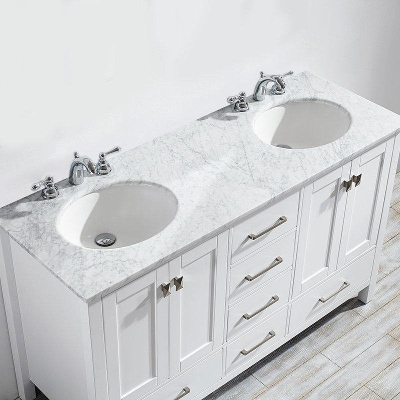 Beachcrest Home Newtown 60 Double Bathroom Vanity Set Reviews Double Bathroom Vanity Set