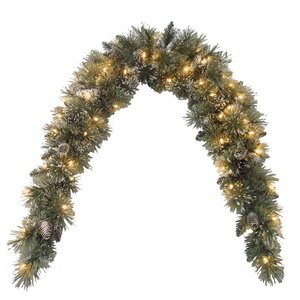Pine Pre-Lit Mantle Garland with Clear Lights
