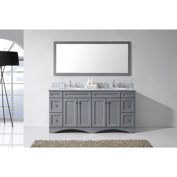 Rosado 72 Double Bathroom Vanity Set with Mirror by Three Posts